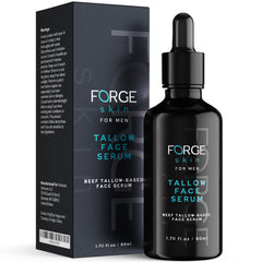 Forge Skin Night Serum bottle for men delivers hydration and anti aging benefits.