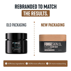 Applying Forge Skin Wrinkle Defense Balm to the face for smooth hydration