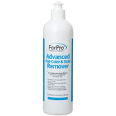 ForPro Advanced Hair Color Stain Remover bottle cleans stains quickly for skin and fabrics.