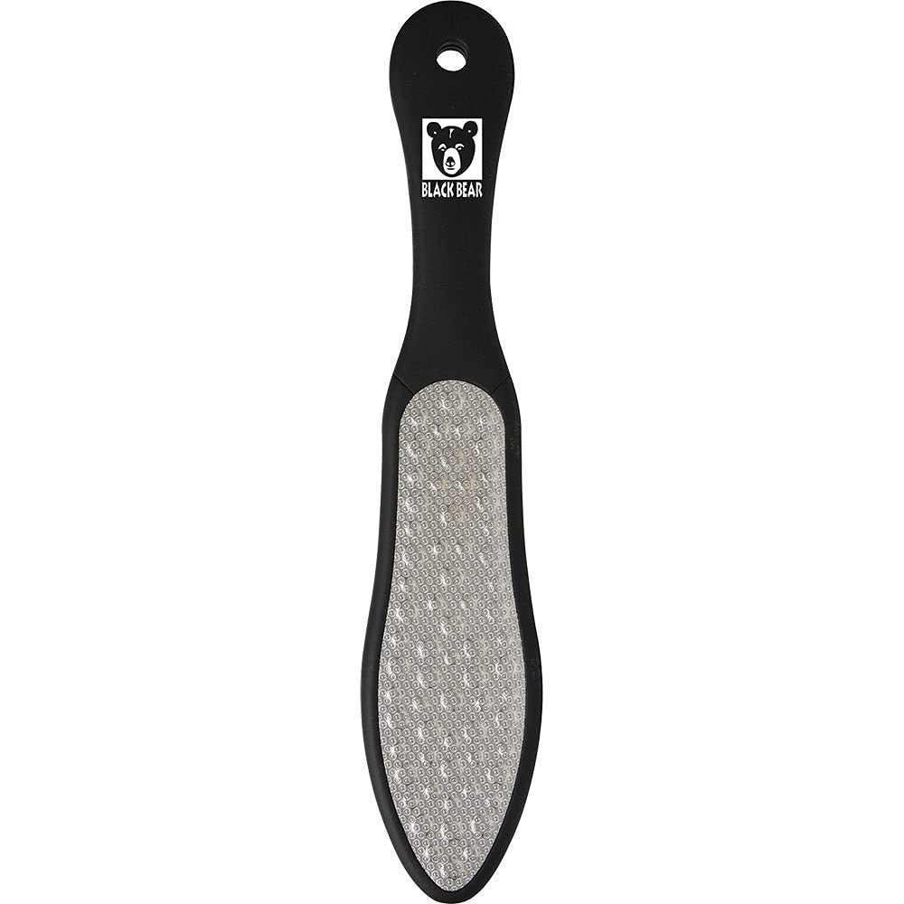 ForPro Black Bear stainless steel pedicure file with double-sided design for efficient callus removal