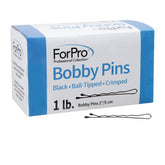 ForPro Bobby Pins ball-tipped for comfortable updos and secure placement.