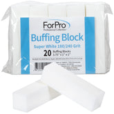 ForPro Buffing Block Super White with 180/240 grit ready to prep nails for polish