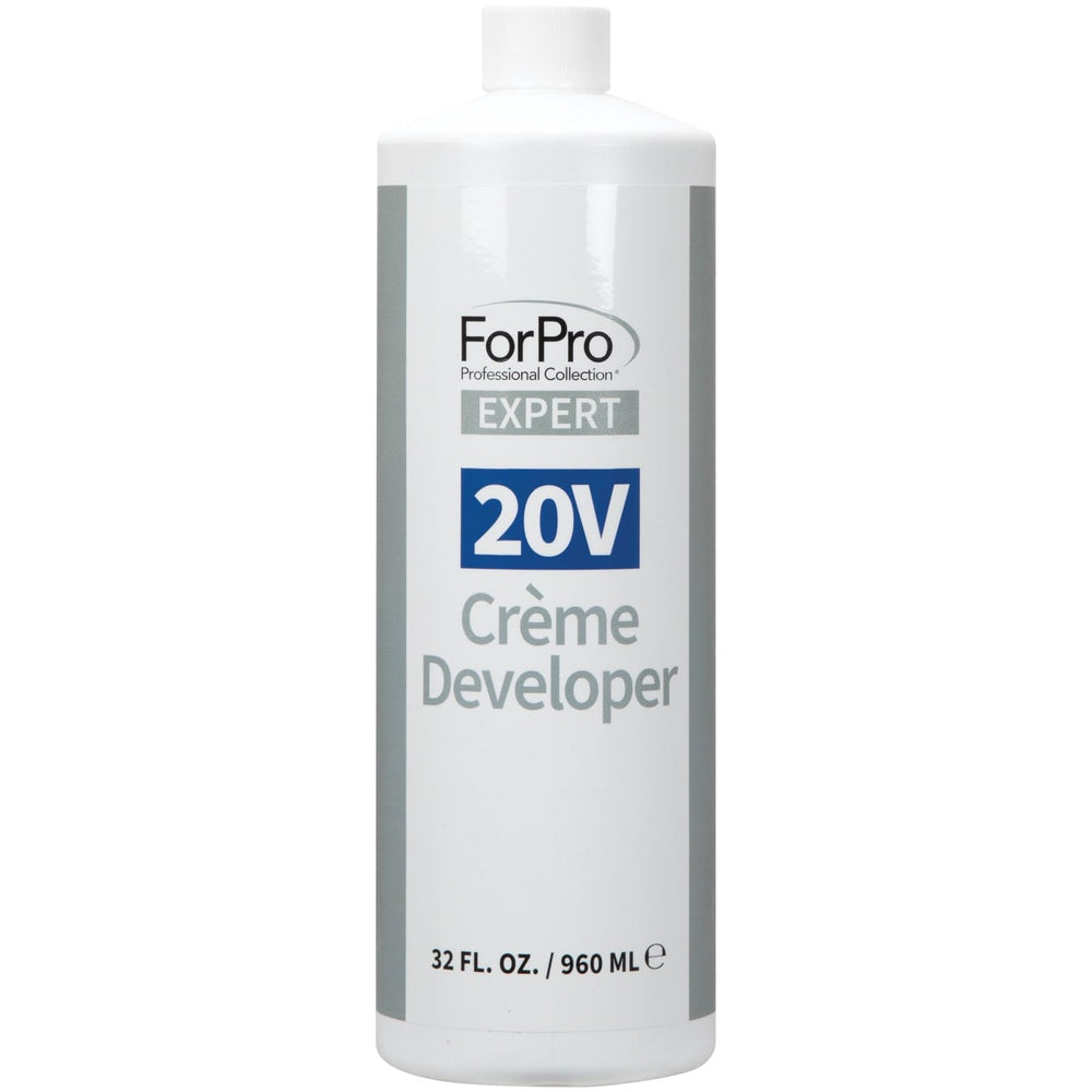 ForPro Expert 20V crème developer bottle showing stable formula for consistent color results.