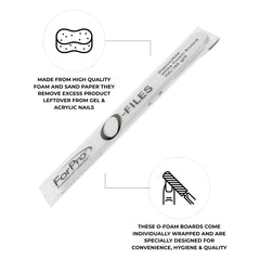 ForPro O-Files 180 grit side shown for smoothing and refinishing nails.