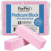 ForPro Pink Pedicure Block in clear packaging for easy storage and sanitization.