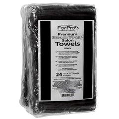 ForPro bleach-proof fabric keeps black towels vibrant after wash cycles.