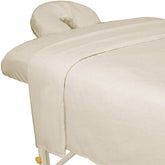 ForPro Premium Flannel flat sheet on a massage table offering lightweight comfort