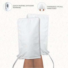 ForPro heated mitts oversized design demonstrates all-hand fit for comfortable spa prep.