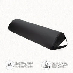 ForPro Premium Jumbo Half-Round Bolster Pillow neck support enhances comfort during stretching.
