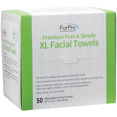 ForPro Premium Pure and Simple XL towels smooth side for gentle facial massage.