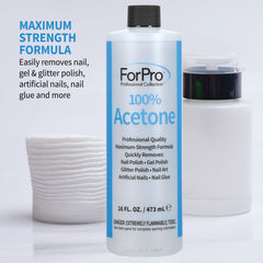 Remoción de glitter con acetona ForPro en uñas