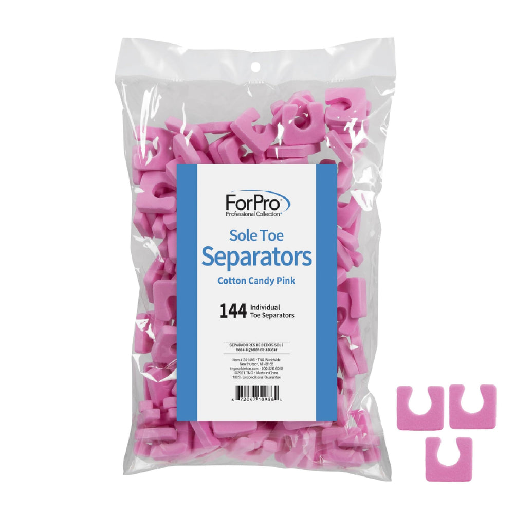 ForPro Sole Toe separator in cotton candy pink, one inch wide, for comfortable toe spacing