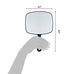 ForPro Square Hand Mirror Black Frame shows a sturdy square face for daily use.