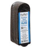 ForPro stainless steel pedi file refill in black with 80 grit smooths dry heels