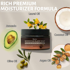 Forvirness Jabón Negro Marroquí, ingredientes clave, aceites naturales