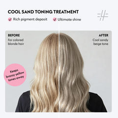Four Reasons Color Mask cool sand blonde swatch closeup shows pigment deposit for a beachy, icy blonde.