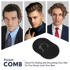 FOVKO pocket comb with finger loop for quick grooming.