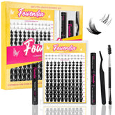 Fowendia California Sunset lash clusters kit with 8-18mm lengths for versatile DIY looks