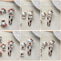 Foweso 3D cat nail ornaments with easy application