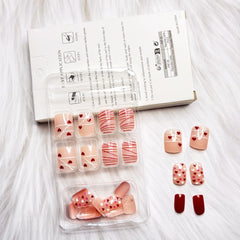 Foweso short square nails 24pcs for party-ready look at home.