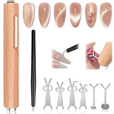 FOWSRHRG 3-in-1 cat eye magnet pen for precise nail designs