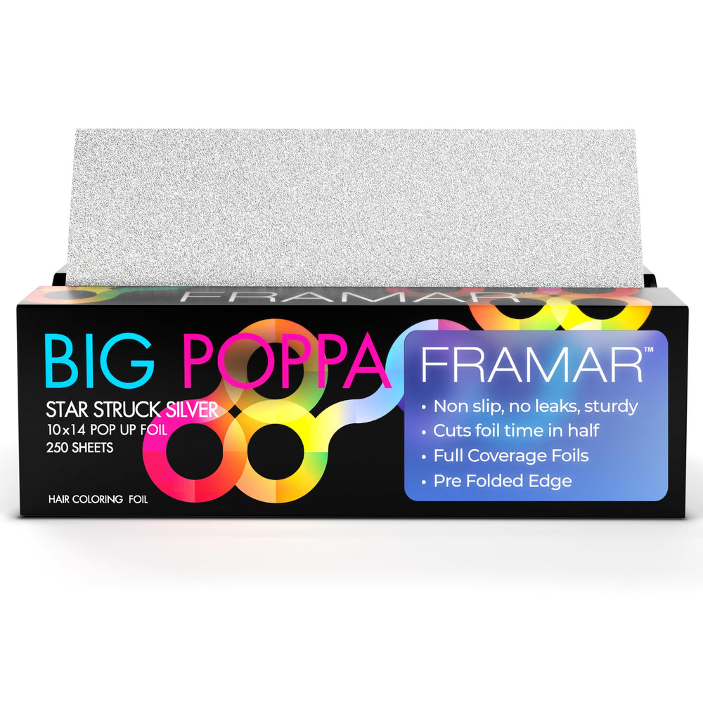 Framar Big Poppa silver pop-up foil box for quick highlighting.