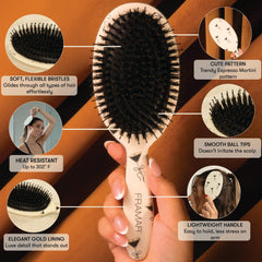 Framar boar brush glides through fine hair with minimal pulling
