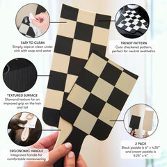 FRAMAR checkered balayage board in black provides stable control during application.