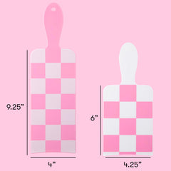 FRAMAR checkered balayage board paddle large white for even bleaching on long hair