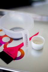 FRAMAR Classic Hair Color Brush with tapered edges for crisp lines.
