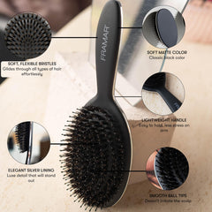 FRAMAR gentle detangling brush eases knots for fine hair without breakage