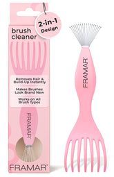 FRAMAR Premium Hair Brush Cleaner Tool cleans paddle brushes for smoother brushing.