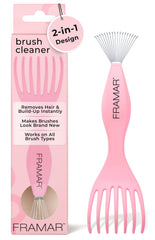 FRAMAR Premium Hair Brush Cleaner Tool cleans paddle brushes for smoother brushing.
