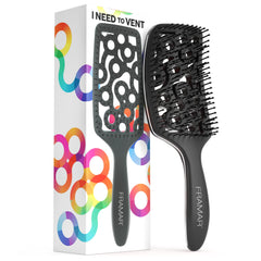 FRAMAR vented brush curved design for gentle detangling and faster drying.