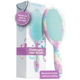 FRAMAR purple hair brush detangler front view for painless detangling on all hair types.