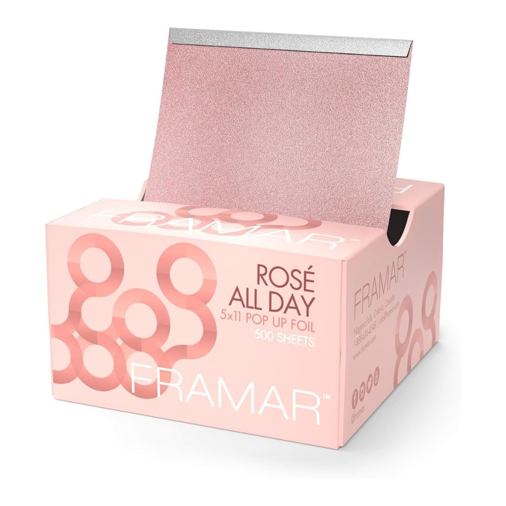 FRAMAR Rose hair foil pop-up with non-slip grip for smooth highlighting sessions
