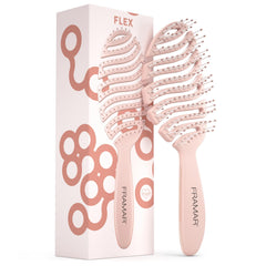 FRAMAR vented pink hair brush close-up showing air channels for faster drying