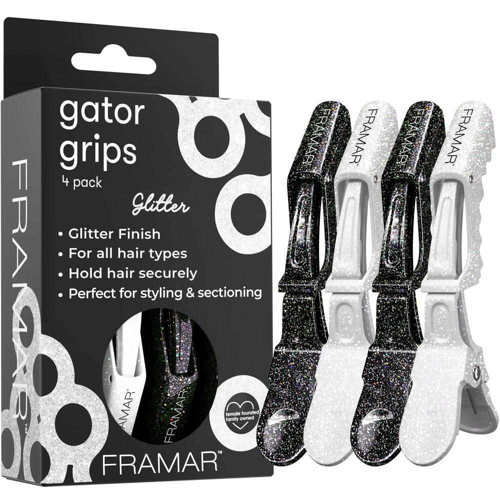 Pinzas FRAMR alligator brillo conjunto, fijación duradera para peinados.