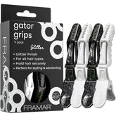 Pinzas FRAMR alligator brillo conjunto, fijación duradera para peinados.