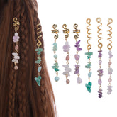 FRDTLUTHW colored stone pendant for braids adds vibrant color to hairstyle