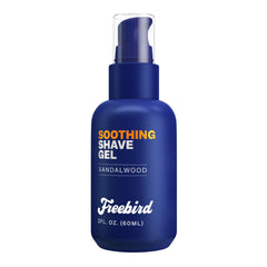 Freebird Shave Gel 60ml bottle front view, compact travel design