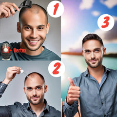 Applying Kirkland Minoxidil on the scalp with the dropper for targeted use.