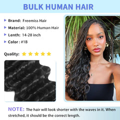 Freemiss 12A Brazilian virgin braiding hair in natural color