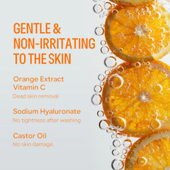 Freeorr gel exfoliante naranja para cuerpo, hidrata la piel tras exfoliar.
