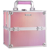FRENESSA Mermaid Pink makeup case with open trays for easy access to cosmetics