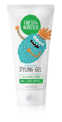 Fresh Monster Gel de peinado para niños, botella visible y fácil de aplicar.