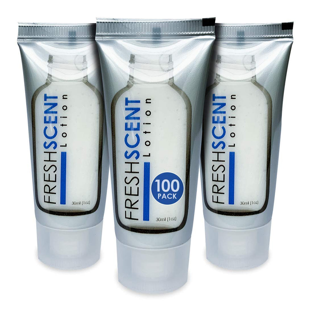 Freshscent lotion 1oz tube ready for hotel amenities and guest rooms.