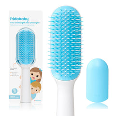Frida Baby fine-straight detangler brush with firm bristles for smooth detangling.