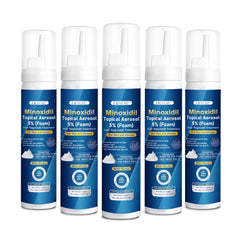 Frnoip 5% Minoxidil Foam bottle focus promotes scalp coverage for fuller-looking hair