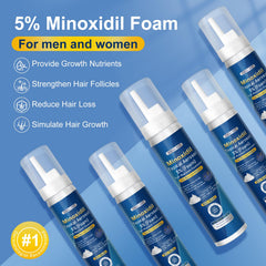 Frnoip Minoxidil Foam application action shows easy-to-use scalp treatment
